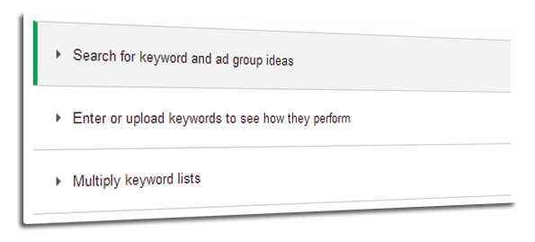 Search for Keyword and Ad Group Ideas