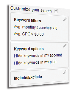 Keyword Filters and Options