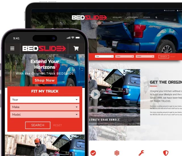 Mobile-responsive Bedslide eCommerce site redesign.