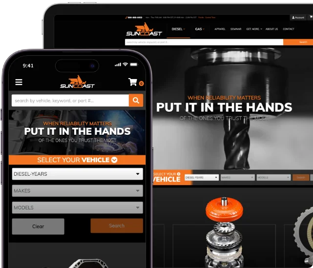 Mobile-responsive dealer portal for Suncoast Performance