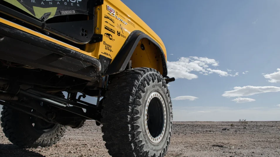 Tire Focus of Dana Nevins Yellow 1970 Ford Bronco with Atturo Tires