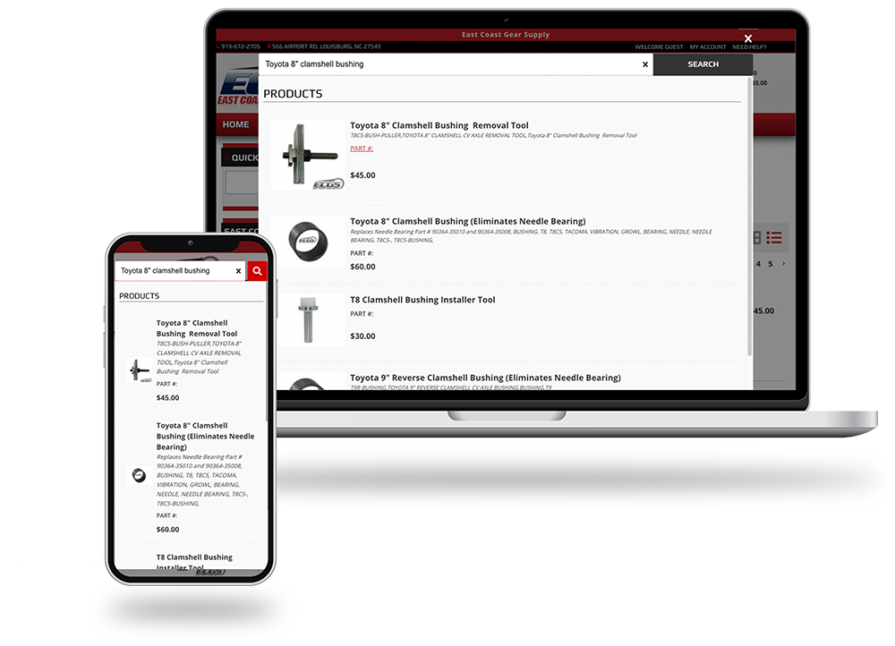 Multi-Device Responsive Design for East Coast Gear Supply