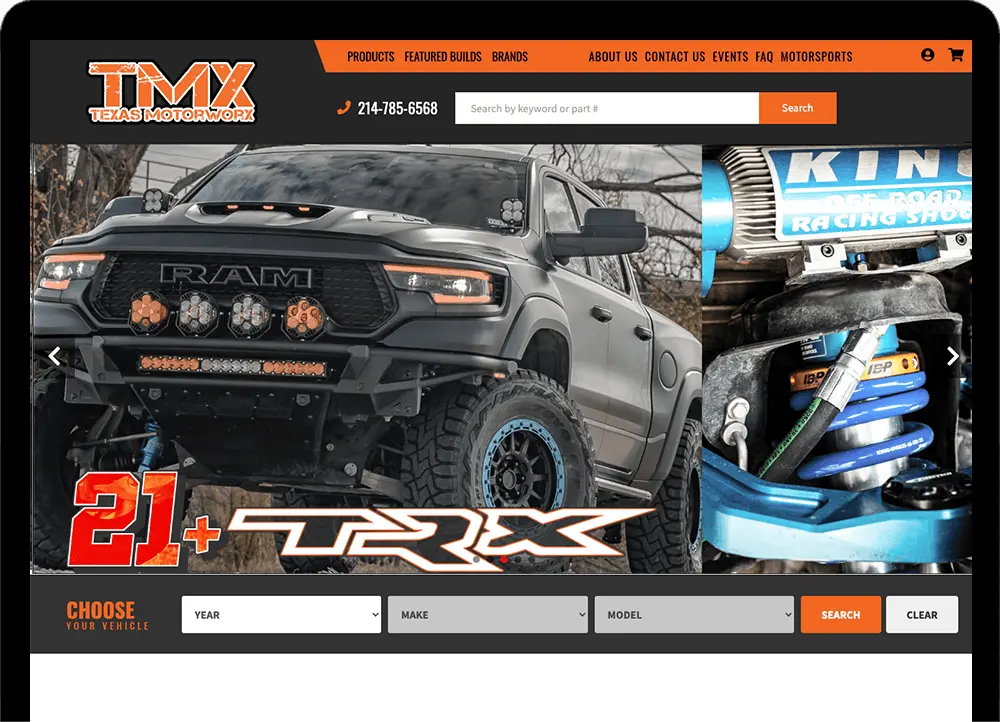Texas Motorworx Homepage Redesign Banner