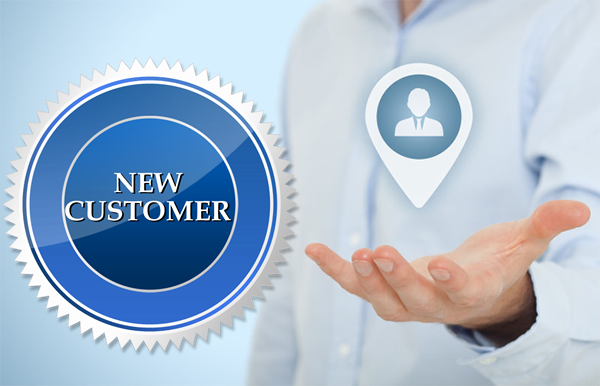 Infographic outlining the six steps to acquire new customers