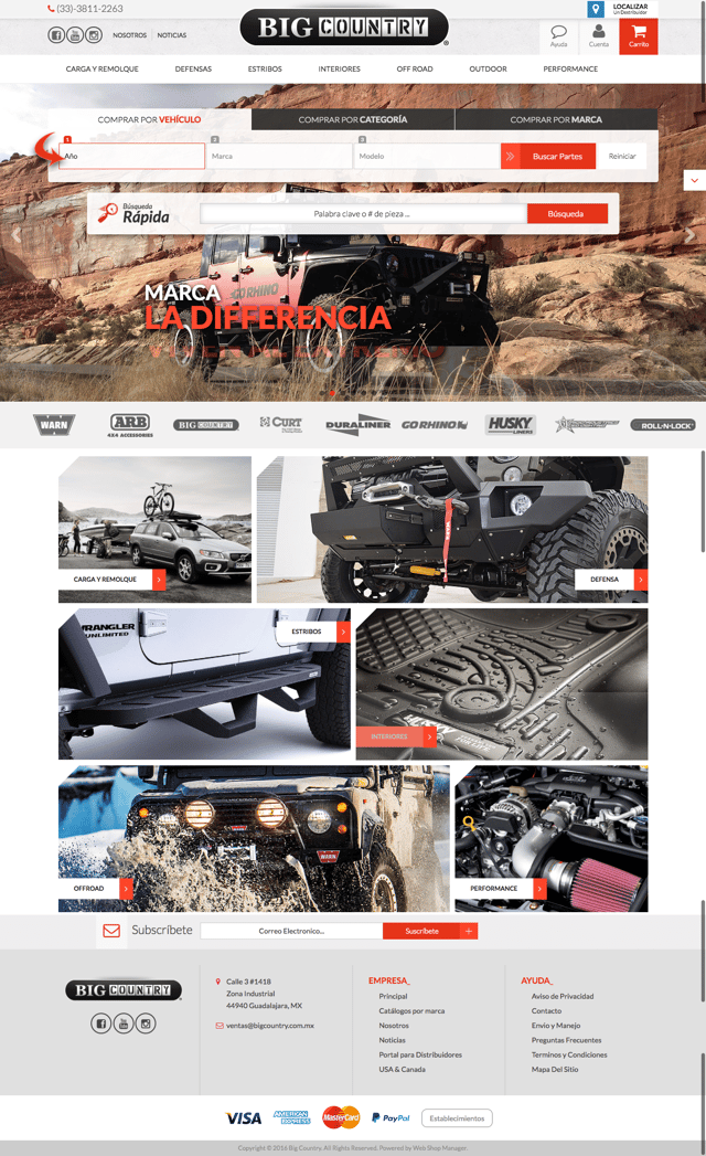 Big Country Automotive Distributor website screenshot