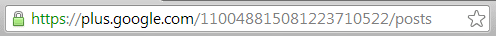 Google+ Profile ID location in the browser URL bar