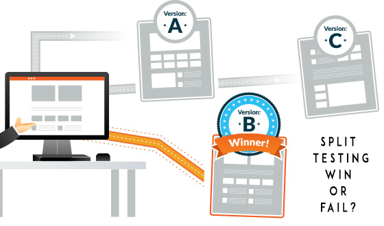 Visual representation of a concept related to split testing your website for profitability