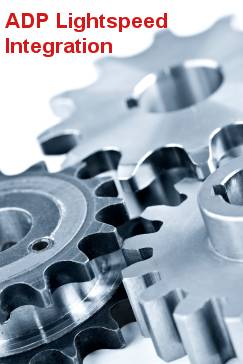 Web Shop Manager ADP Lightspeed Data Integration with gears graphic