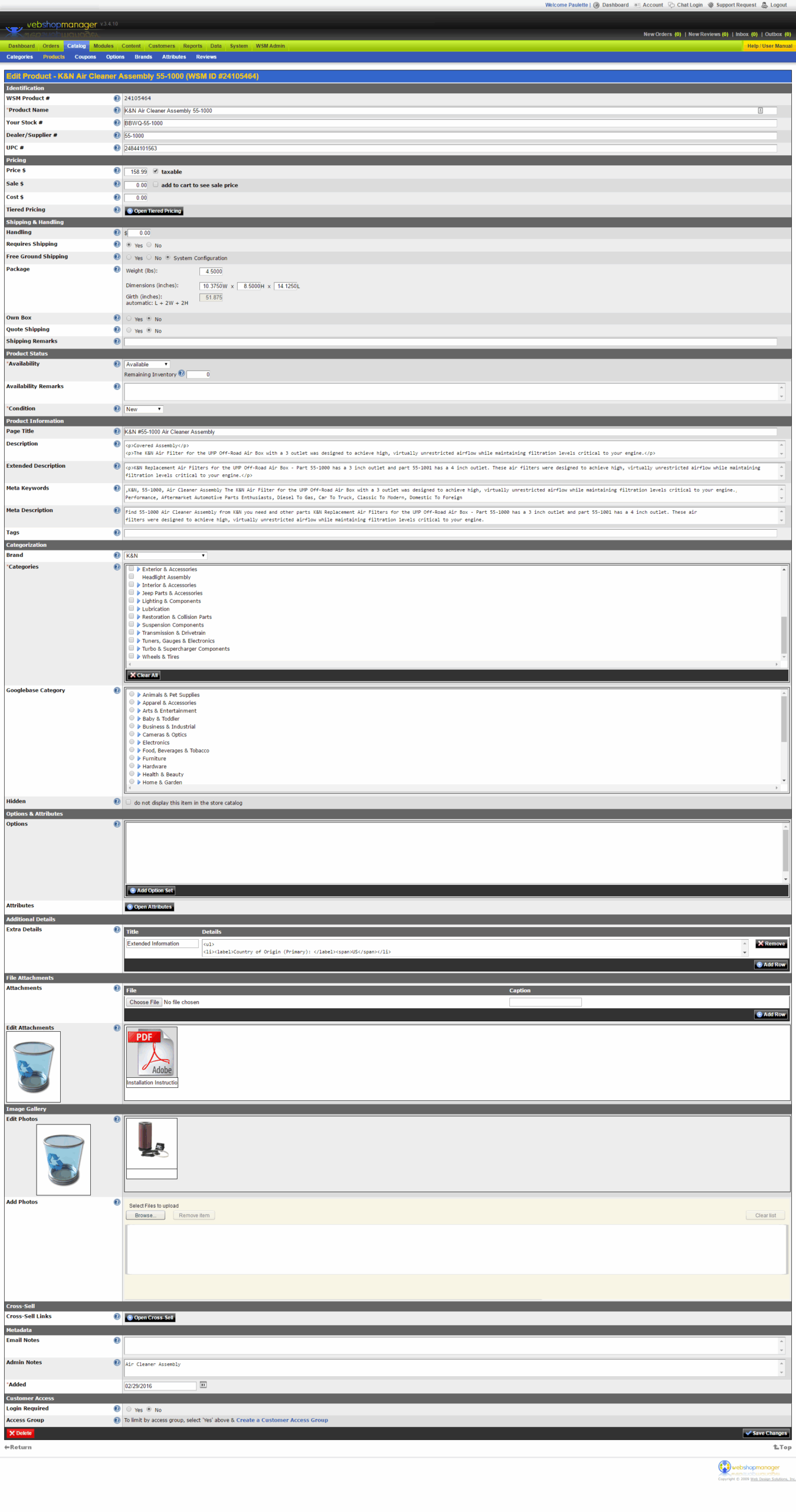 A backend snapshot of an e-commerce platform's product builder tool used for adding product data