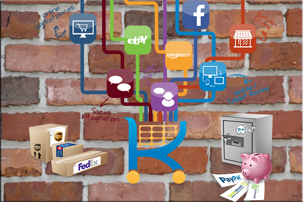 Comparison of brick and mortar retail storefront with e-commerce online shopping