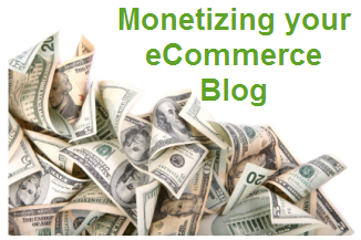 Graphic illustrating how to make money writing blogs for web shop managers
