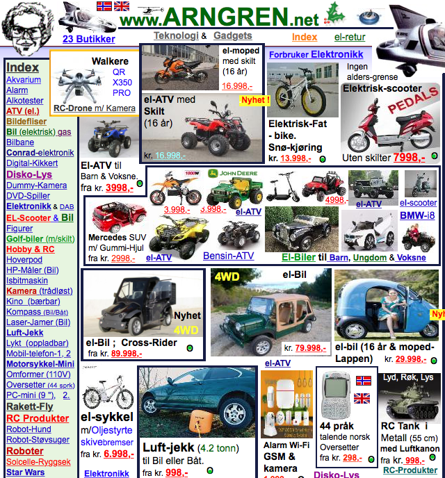 Example of poor e-commerce web design with overwhelming navigation that negatively impacts customer experience and conversion