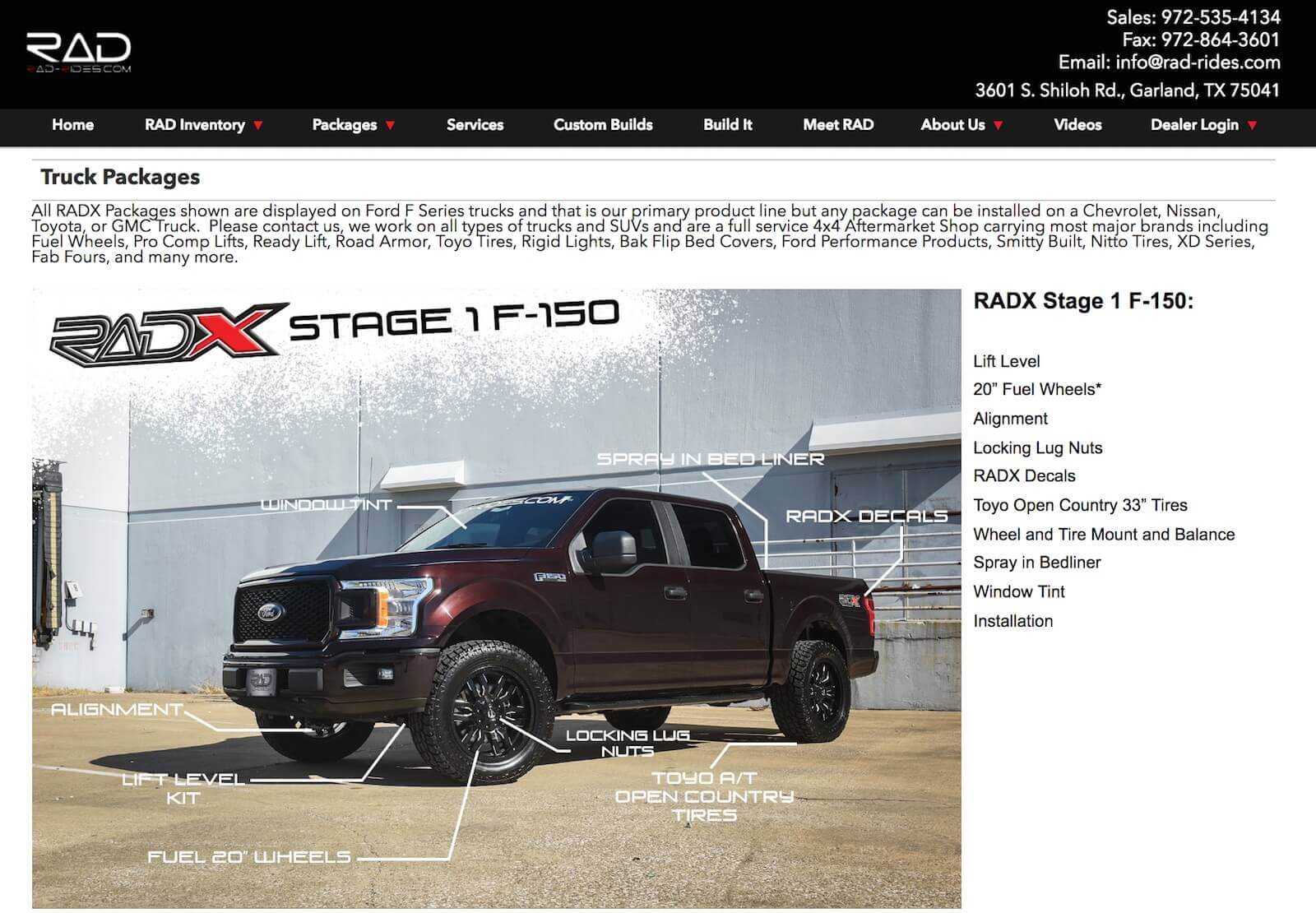 Online parts and customization for trucks using e-commerce