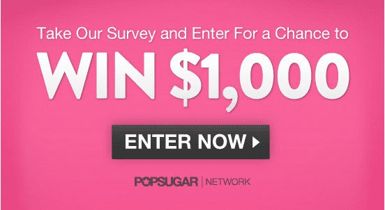 Example of POPSUGAR offering an incentive to complete a post-purchase survey without being pushy