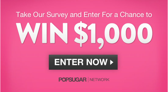 Example of POPSUGAR offering an incentive to complete a post-purchase survey without being pushy