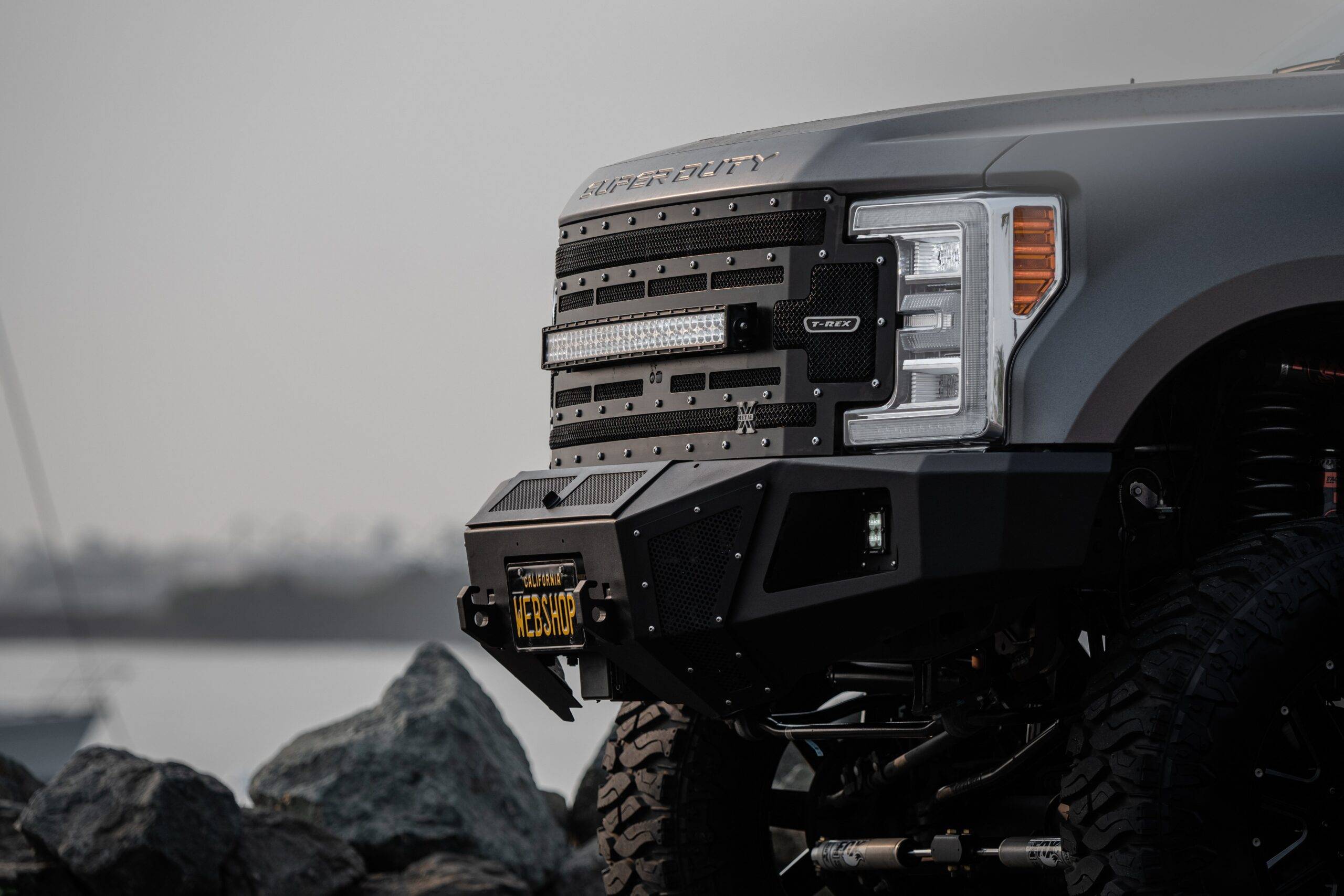 Dana Nevins' custom 2017 F-250 Super Duty with Z-Roadz LED light bars in the front grill
