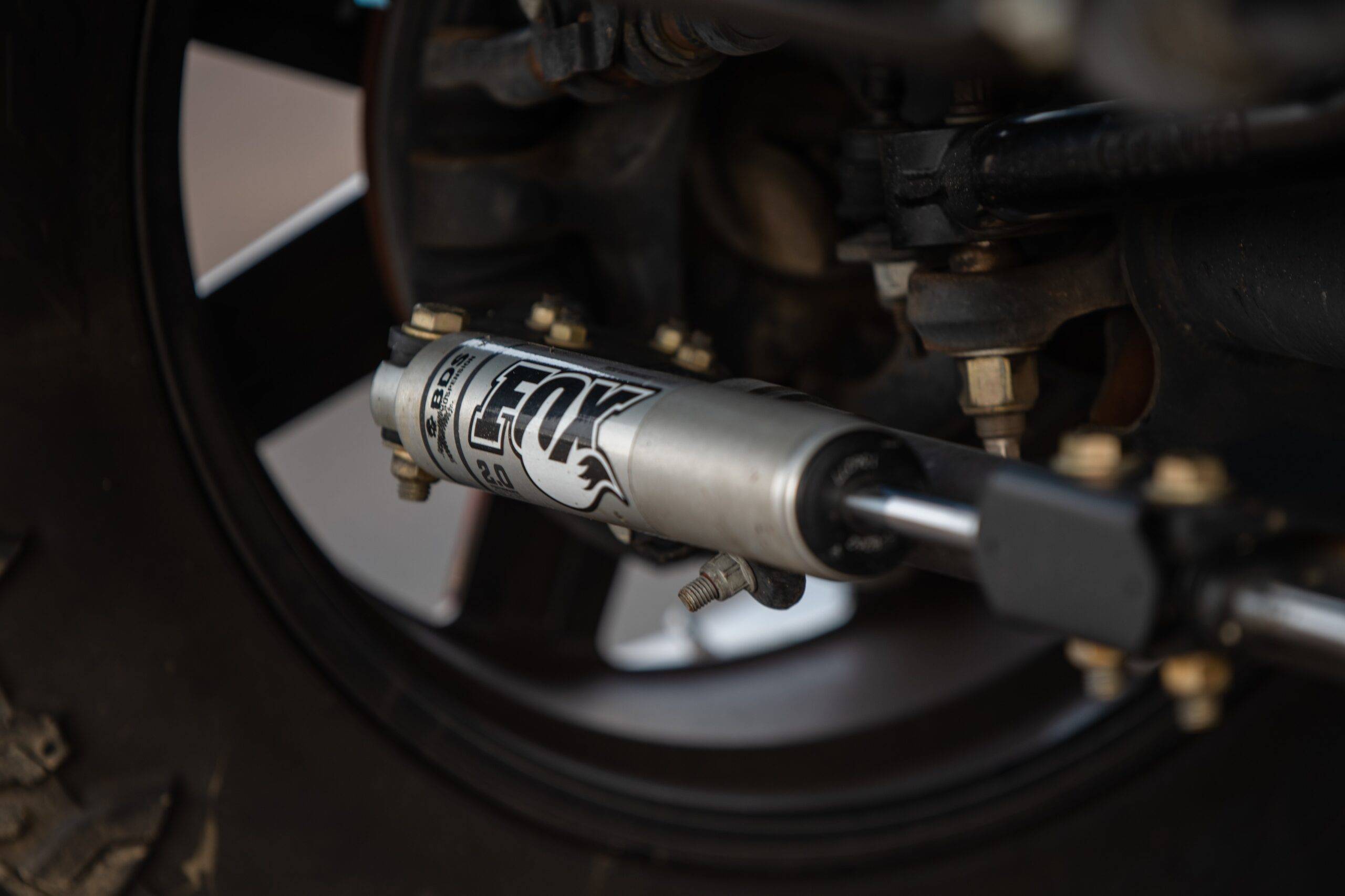 Dana Nevins' custom 2017 F-250 Super Duty with eight-inch lift and level supported by FOX DSC shocks