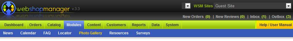 Photo Gallery Module in WSM dashboard