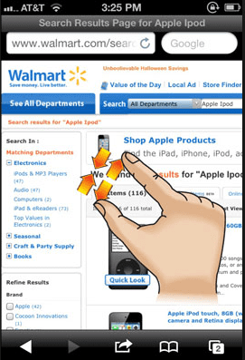 Walmart mobile e-commerce store with easy-to-use design