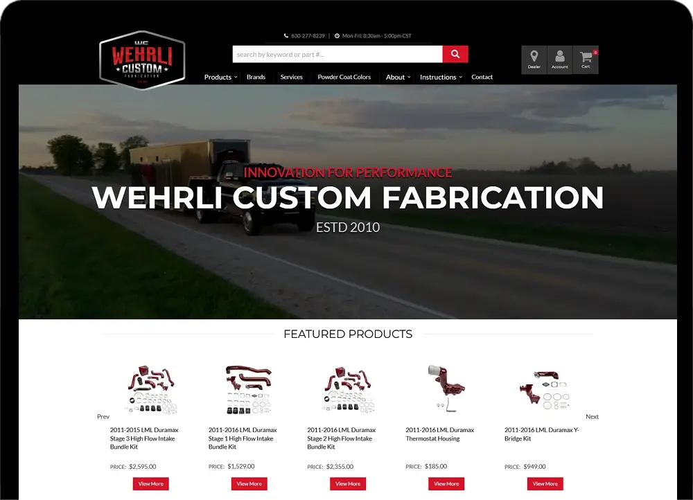 Wherli Custom Fabrication Homepage Banner