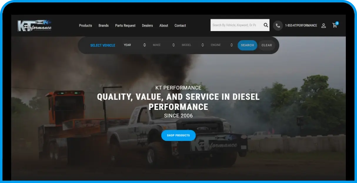 KT Performance Homepage with Native Year Make Model fitment