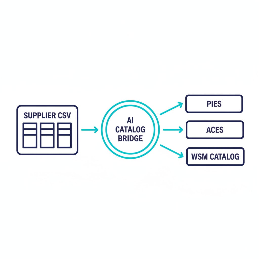AI-assisted catalog import mapping supplier spreadsheets into Web Shop Manager
