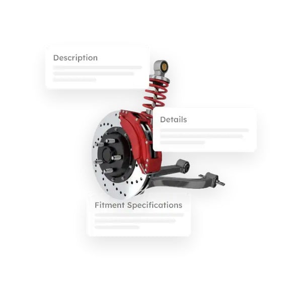Product detail page with fitment and catalog context for automotive eCommerce analytics