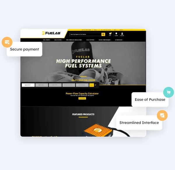 B2C storefront trust signals supporting secure payment, easier purchase flow, and repeat buying